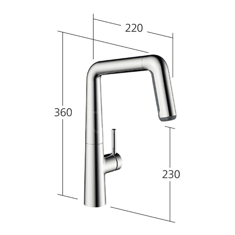 KWC Kio Single Lever Kitchen Sink Mixer Tap with Pull-Out Chrome