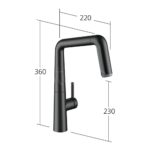 KWC Kio Single Lever Kitchen Sink Mixer Tap with Pull-Out Matt Black