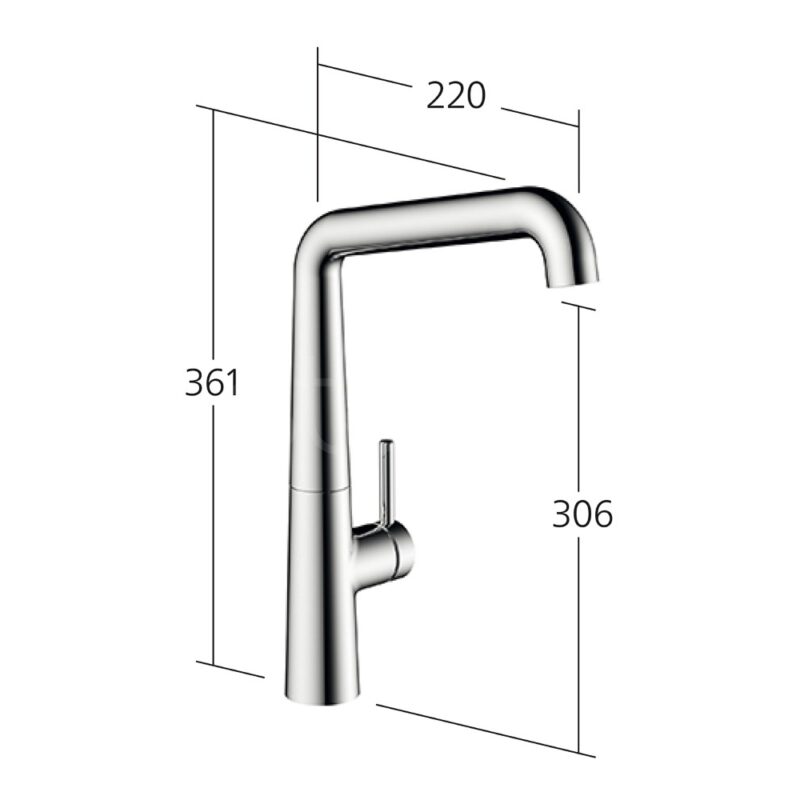 KWC Kio Single Lever Mono Sink Mixer Tap Chrome