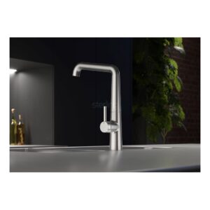 KWC Kio Single Lever Mono Sink Mixer Tap Decor Steel