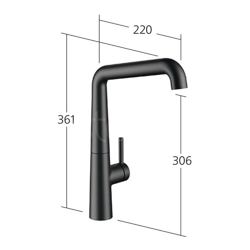 KWC Kio Single Lever Mono Sink Mixer Tap Matt Black
