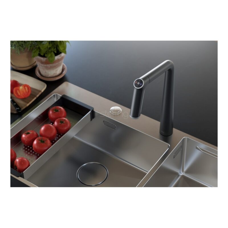 KWC Kio-E Electronic Kitchen Sink Mixer Tap with Pull-Out Matt Black