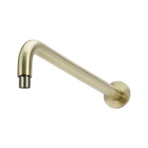 Meir Round Wall Shower Curved Arm 400mm Tiger Bronze