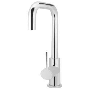 Meir Round Kitchen Mixer Tap Curved Polished Chrome