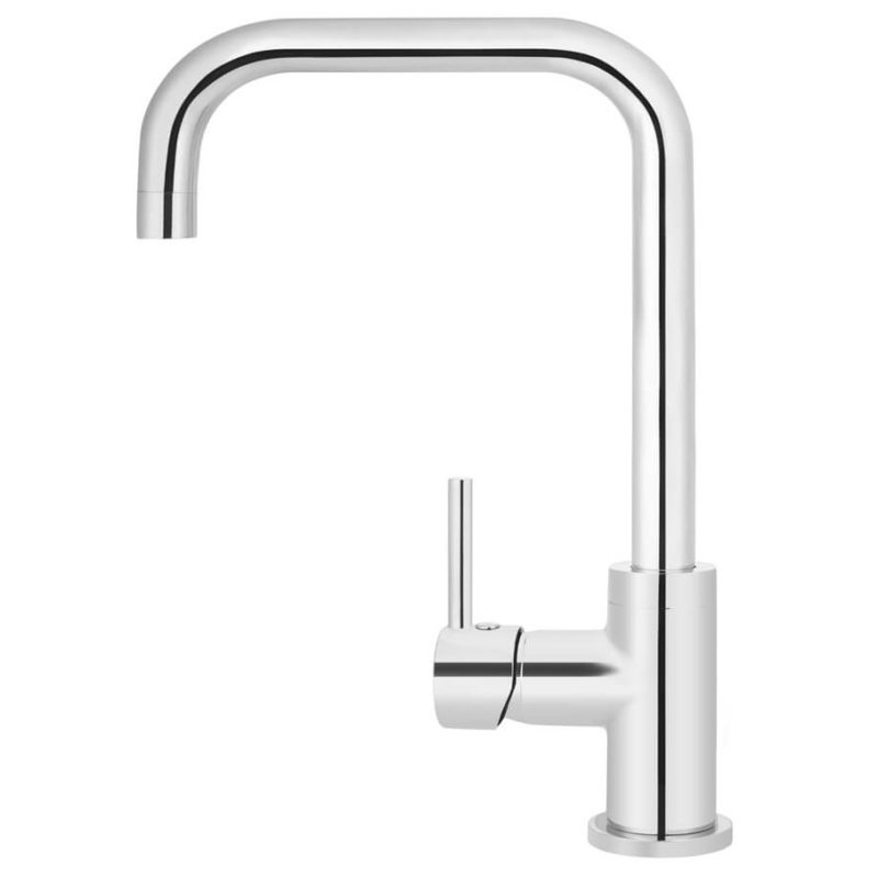 Meir Round Kitchen Mixer Tap Curved Polished Chrome