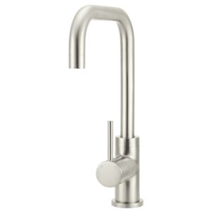 Meir Round Kitchen Mixer Tap Curved PVD Brushed Nickel