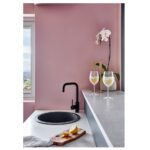 Meir Round Kitchen Mixer Tap Curved Matte Black