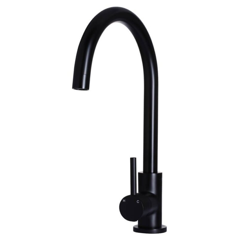 Meir Round Kitchen Mixer Tap Matte Black