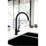 Meir Round Kitchen Mixer Tap Matte Black