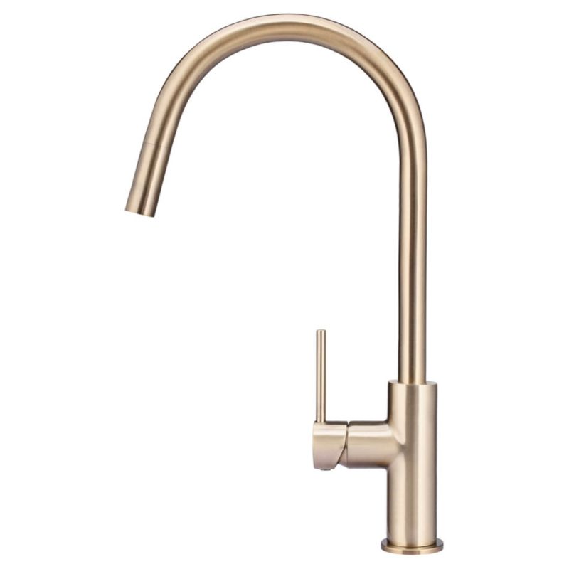 Meir Piccola Pull Out Kitchen Mixer Tap Champagne