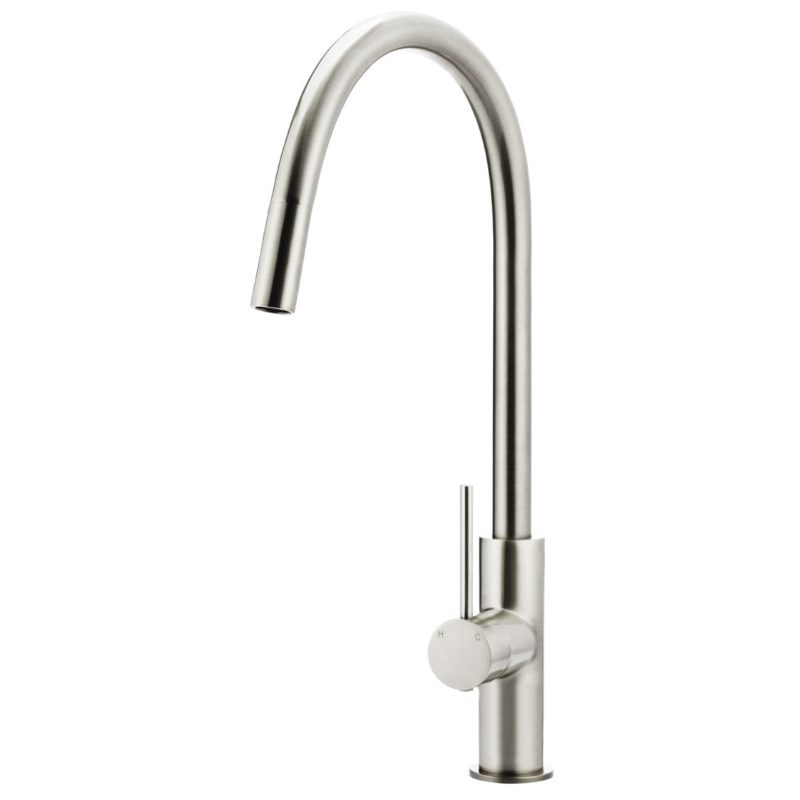 Meir Piccola Pull Out Kitchen Mixer Tap Brushed Nickel