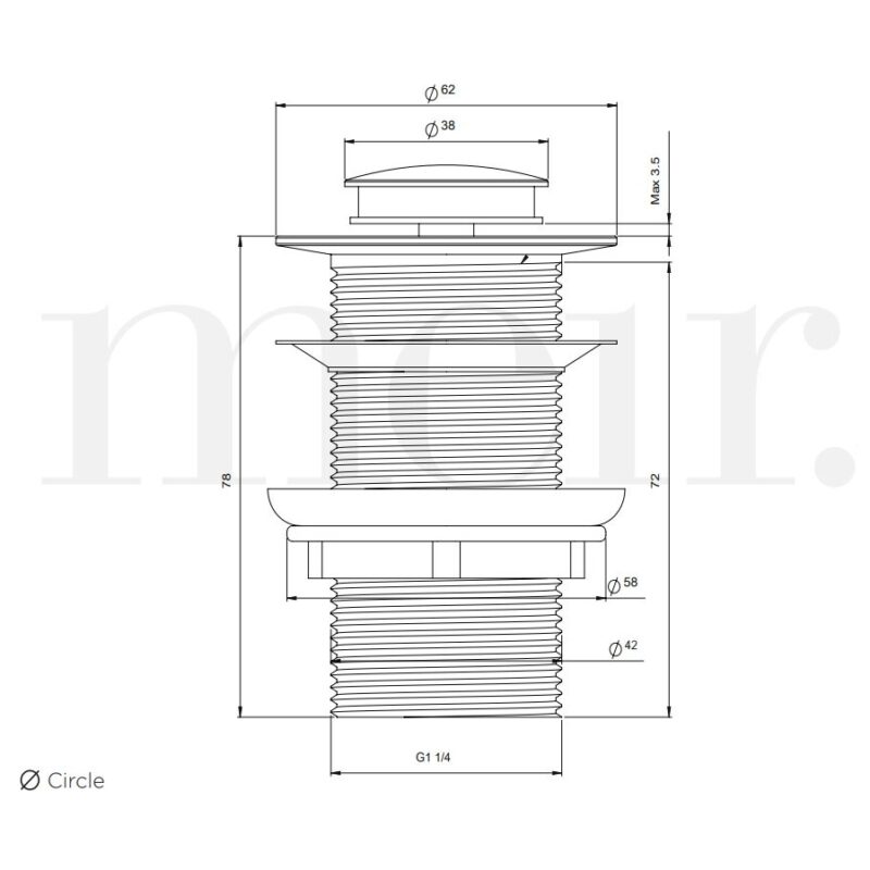 Meir Unslotted Basin Pop Up Waste 32mm PVD Brushed Nickel
