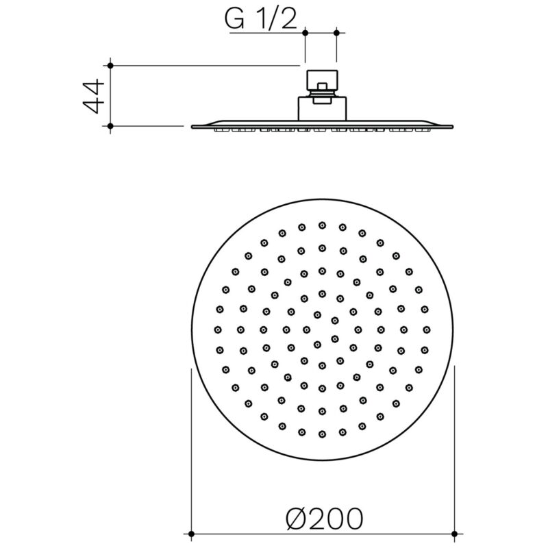 Methven Rain Shower Head 300mm Round