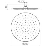 Methven Rain Shower Head 300mm Square