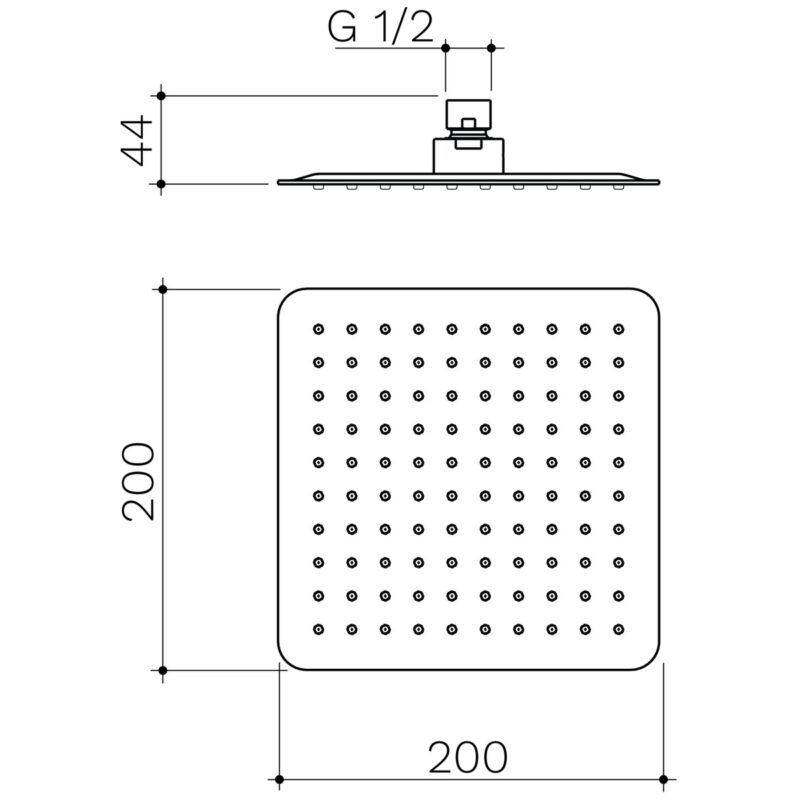 Methven Rain Shower Head 200mm Round
