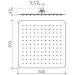 Methven Rain Shower Head 200mm Square