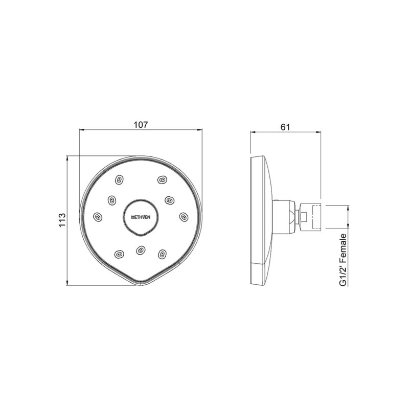 Methven Kiri MK2 Satinjet Low Flow Wall Shower Rose