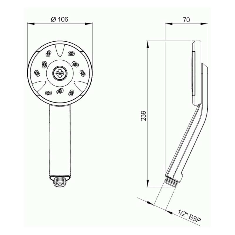 Methven Kiri Satinjet Low Flow Shower Handset