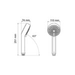 Mira Beat 110mm Four Spray Hand Shower Chrome