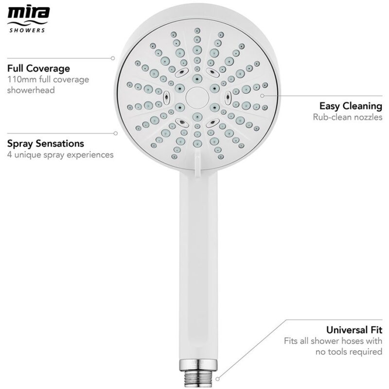 Mira Beat 110mm Four Spray Hand Shower White