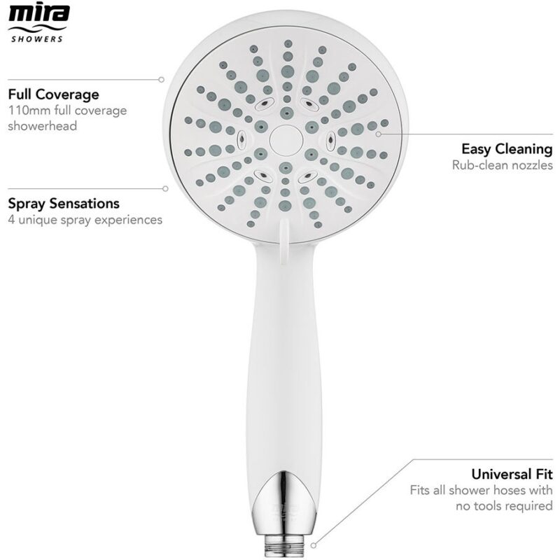 Mira Nectar 110mm Four Spray Hand Shower White
