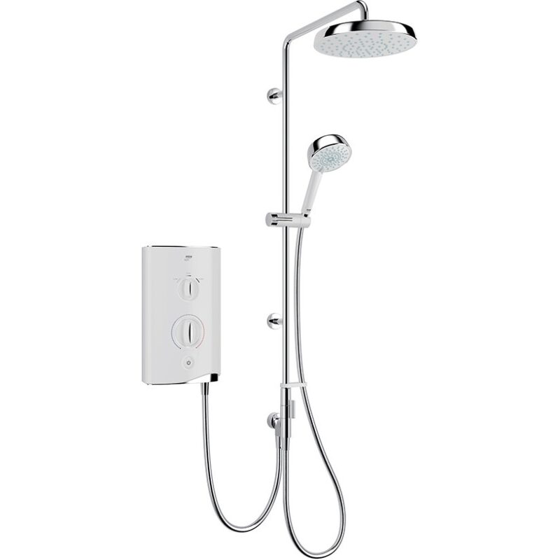 Mira Sport Manual Dual Outlet 9.8kW Electric Shower White/Chrome