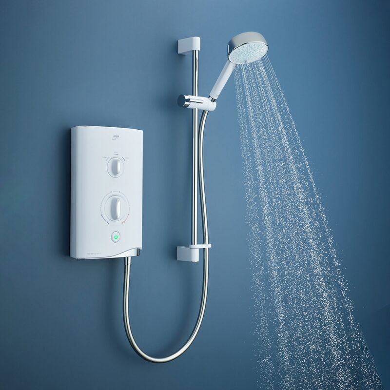 Mira Sport Single Outlet 9.8kW Thermostatic Electric Shower White/Chrome Mira Sport Single Outlet 9.8kW Thermostatic Electric Shower White/Chrome