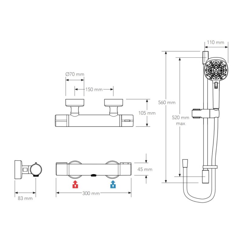 Mira Relate Exposed Mixer Shower Matt Black