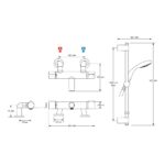 Mira React Thermostatic Bath/Shower Mixer Tap Chrome