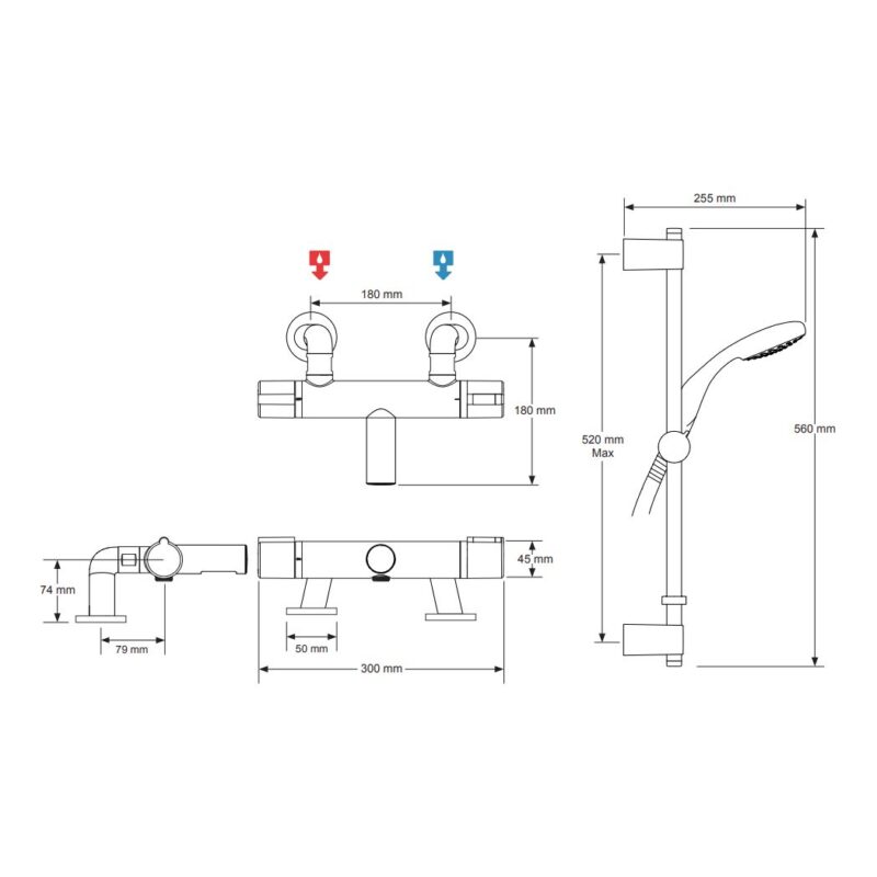 Mira React Thermostatic Bath/Shower Mixer Tap Chrome
