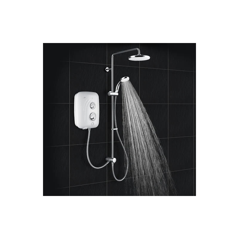 Mira Elite SE Dual Head Pumped 9.8kW Electric Shower White/Chrome