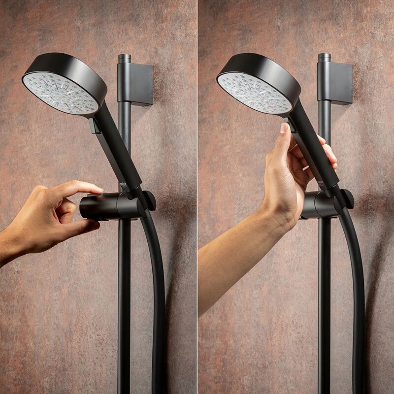 Mira Evoco Dual Outlet Matt Black Thermostatic Shower with Bath Filler