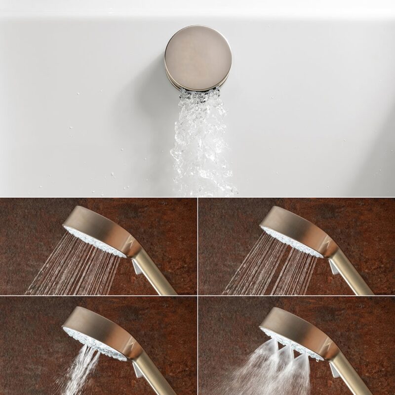 Mira Evoco Dual Outlet Brushed Nickel Thermostatic Shower with Bath Filler