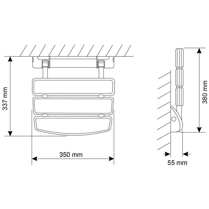 Mira Shower Seat White/Chrome