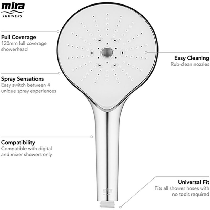 Mira Switch 130mm Four Spray Hand Shower Chrome