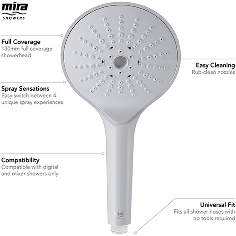 Mira Switch 130mm Four Spray Hand Shower White