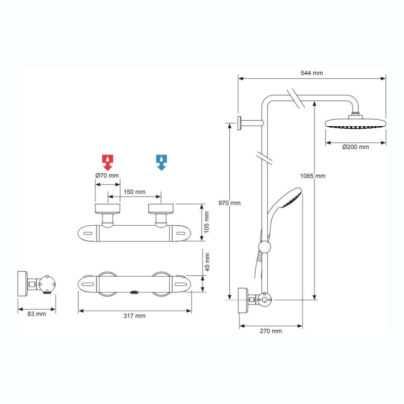 Mira Relate ERD Thermostatic Bar Mixer Shower Chrome