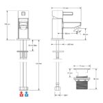 Mira React Mini Basin Mixer Tap with Waste Chrome