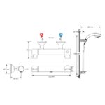 Mira Assist Bar Shower Valve & Flex Shower Kit Chrome