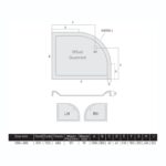 MX Elements 1000 x 800mm Offset Quad Right Shower Tray & Waste