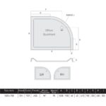 MX Elements 1000 x 900mm Offset Quad Right Shower Tray & Waste