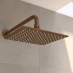 Nuie 200mm Square Brushed Bronze Fixed Shower Head