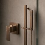 Nuie Windon Brushed Bronze Rectangular Shower Slider Rail Kit