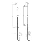 Nuie Windon Brushed Bronze Rectangular Shower Slider Rail Kit