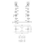 Nuie 200mm Chrome Fast-Fit Bracket for Bar Thermostats