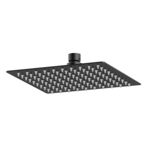Nuie Matt Black Square Fixed Shower Head 200mm