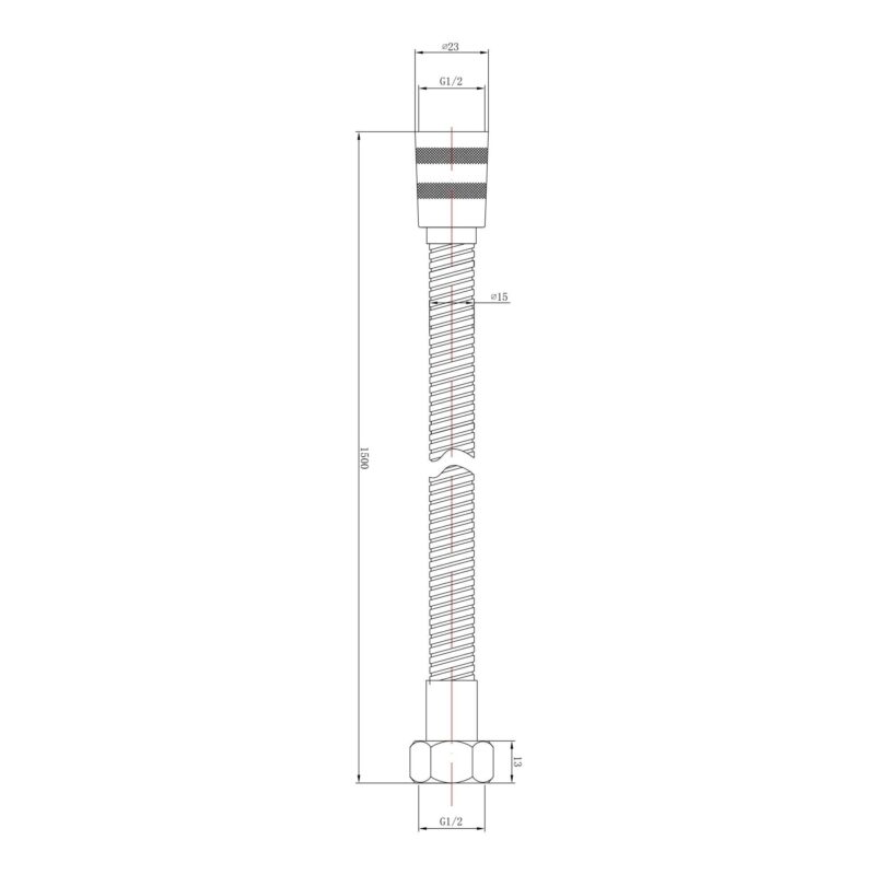 Nuie 1.5m Matt Black Double Lock Shower Flex