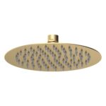 Nuie Brushed Brass Round Fixed Shower Head 200mm