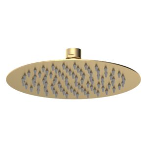 Nuie Brushed Brass Round Fixed Shower Head 200mm