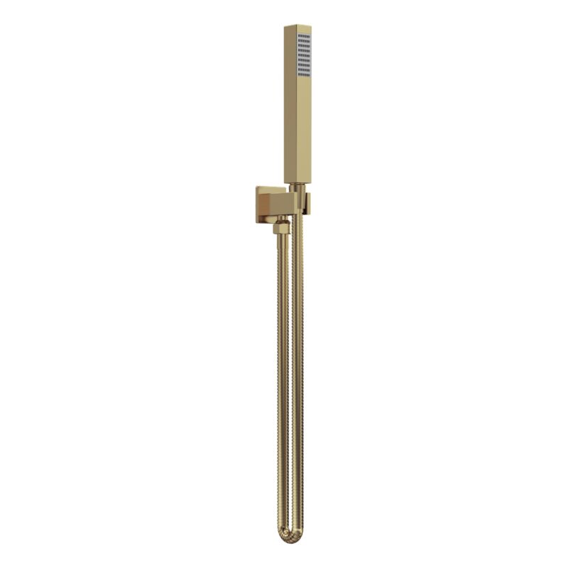 Nuie Brushed Brass Shower Handset Kit Square Nuie Brushed Brass Shower Handset Kit Square